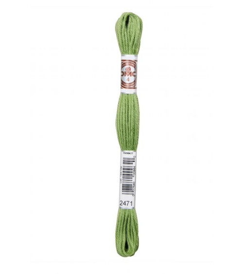 10m skein DMC Matte twisted thread tapestry canvas 100% cotton anise green 2471