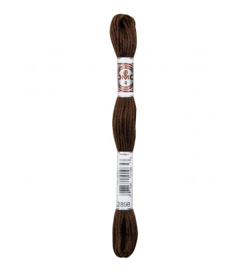 Skein 10m DMC Twisted thread matt tapestry canvas 100% cotton brown 2898