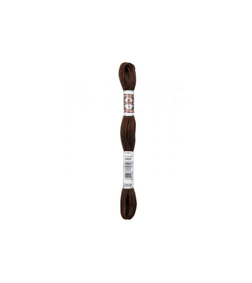 Skein 10m DMC Twisted thread matt tapestry canvas 100% cotton brown 2898