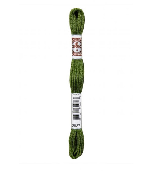 10m skein DMC Matte twisted thread tapestry canvas 100% cotton khaki green 2937