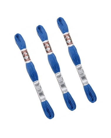 Set of 3 skeins 10m DMC Matte twisted thread tapestry canvas 100% cotton blue 2122