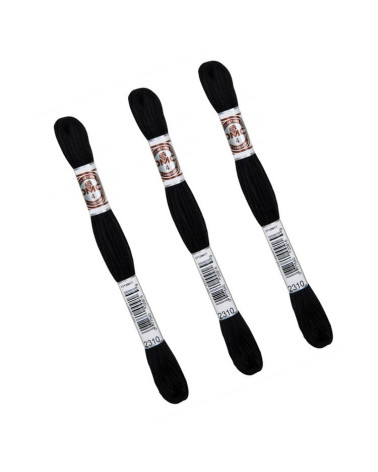 Set of 3 skeins 10m DMC Matt twisted thread tapestry canvas 100% cotton black 2310