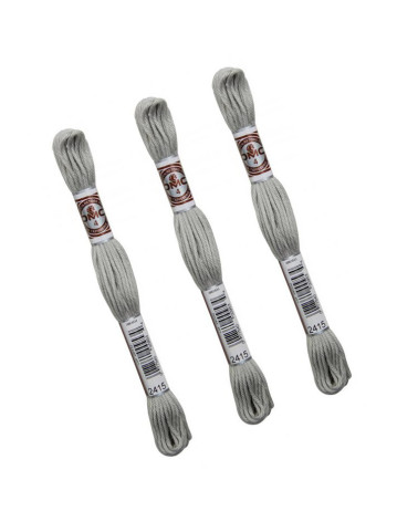 Set de 3 ovillos 10m DMC Hilo torcido mate lienzo tapiz 100% algodón gris claro 2415