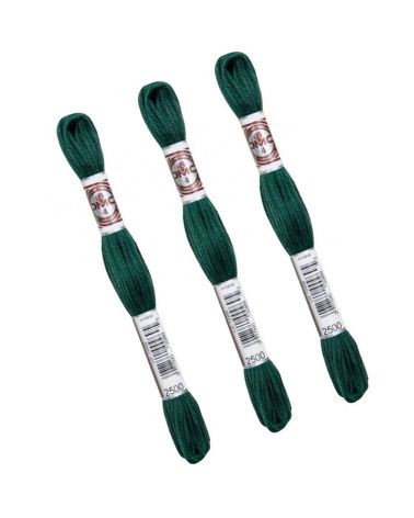 Set of 3 skeins 10m DMC Matte twisted thread tapestry canvas 100% cotton forest green 2500