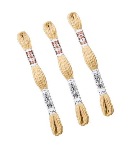 Set of 3 skeins 10m DMC Matte twisted thread tapestry canvas 100% cotton beige 2738