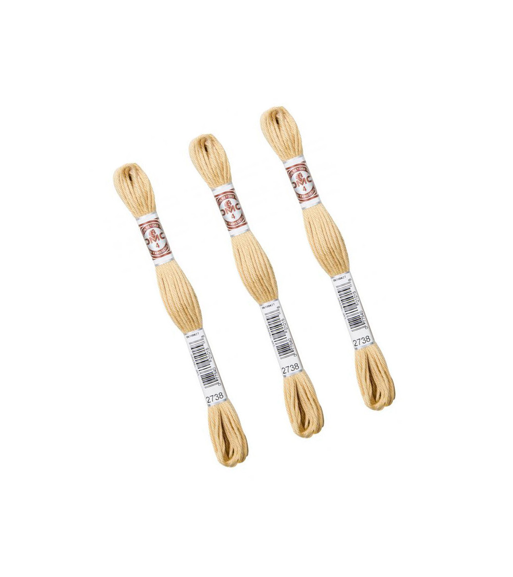 Set of 3 skeins 10m DMC Matte twisted thread tapestry canvas 100% cotton beige 2738