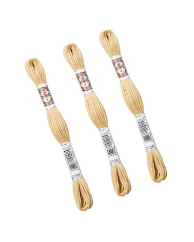 Set mit 3 Strängen, 10 m, DMC, mattes, gedrehtes Gobelin-Canvas, 100 % Baumwolle, Beige 2738