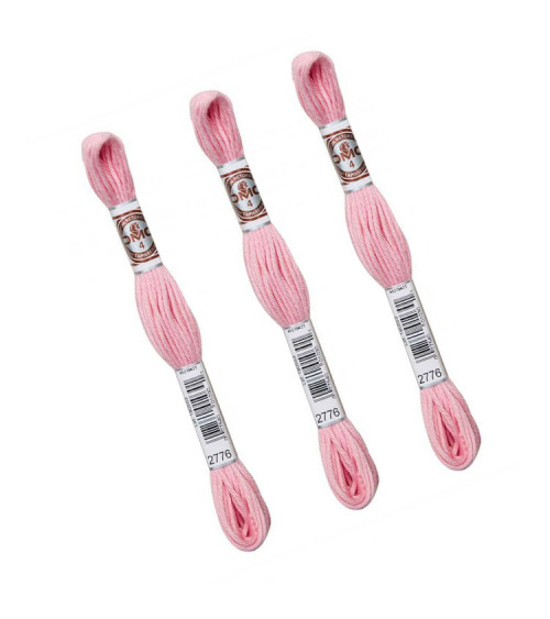 Set of 3 skeins 10m DMC Matte twisted thread tapestry canvas 100% cotton pink 2776
