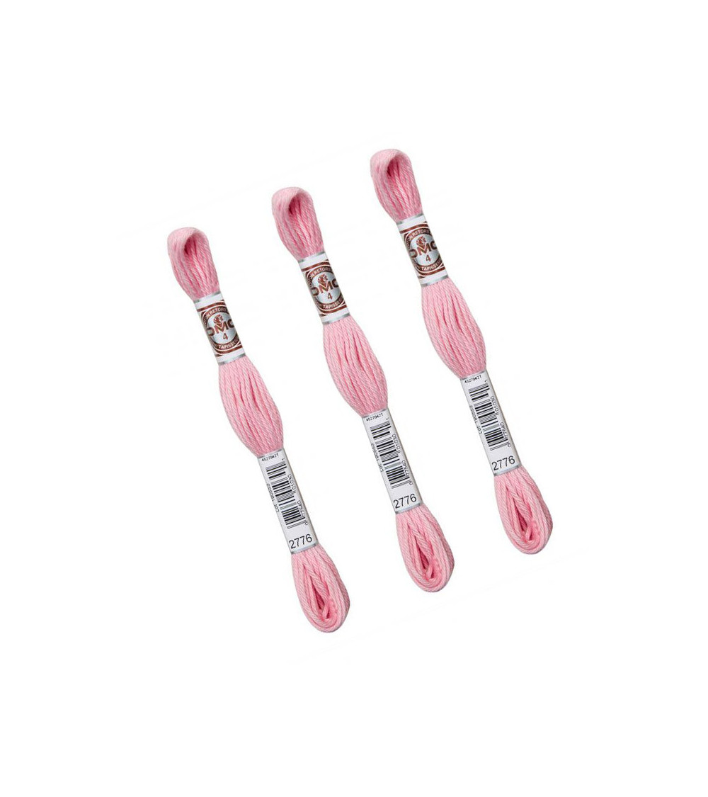 Set of 3 skeins 10m DMC Matte twisted thread tapestry canvas 100% cotton pink 2776