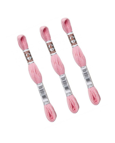 Set of 3 skeins 10m DMC Matte twisted thread tapestry canvas 100% cotton pink 2776