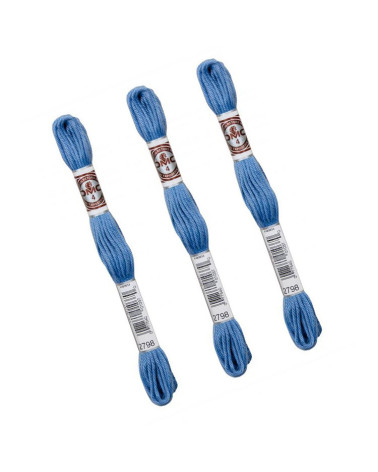 Set of 3 skeins 10m DMC Matte twisted thread tapestry canvas 100% cotton blue 2798