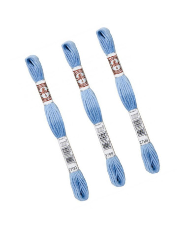 Set of 3 skeins 10m DMC Matte twisted thread tapestry canvas 100% cotton blue 2799