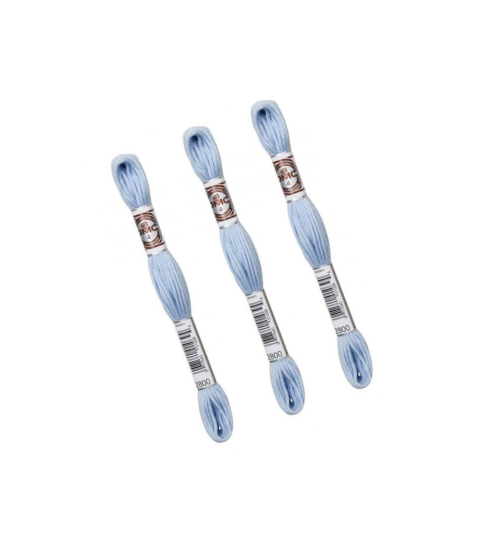 Set of 3 skeins 10m DMC Matte twisted thread tapestry canvas 100% cotton baby blue 2800