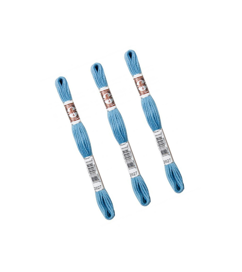 Set of 3 skeins 10m DMC Matte twisted thread tapestry canvas 100% cotton blue 2827