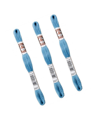 Set of 3 skeins 10m DMC Matte twisted thread tapestry canvas 100% cotton blue 2827