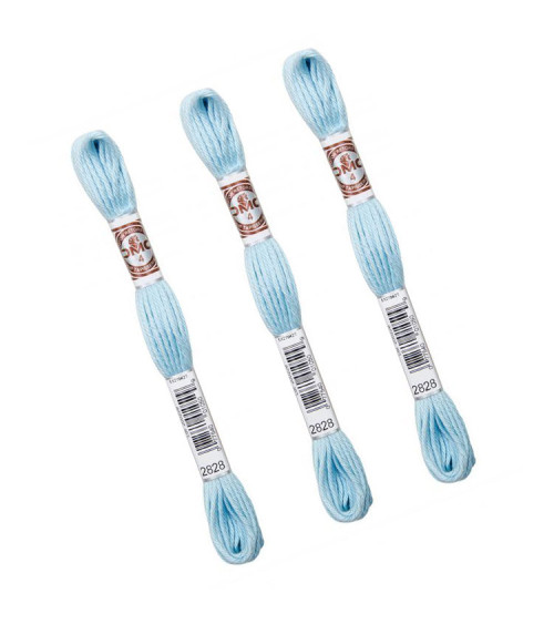 Set of 3 skeins 10m DMC Matte twisted thread tapestry canvas 100% cotton blue 2828