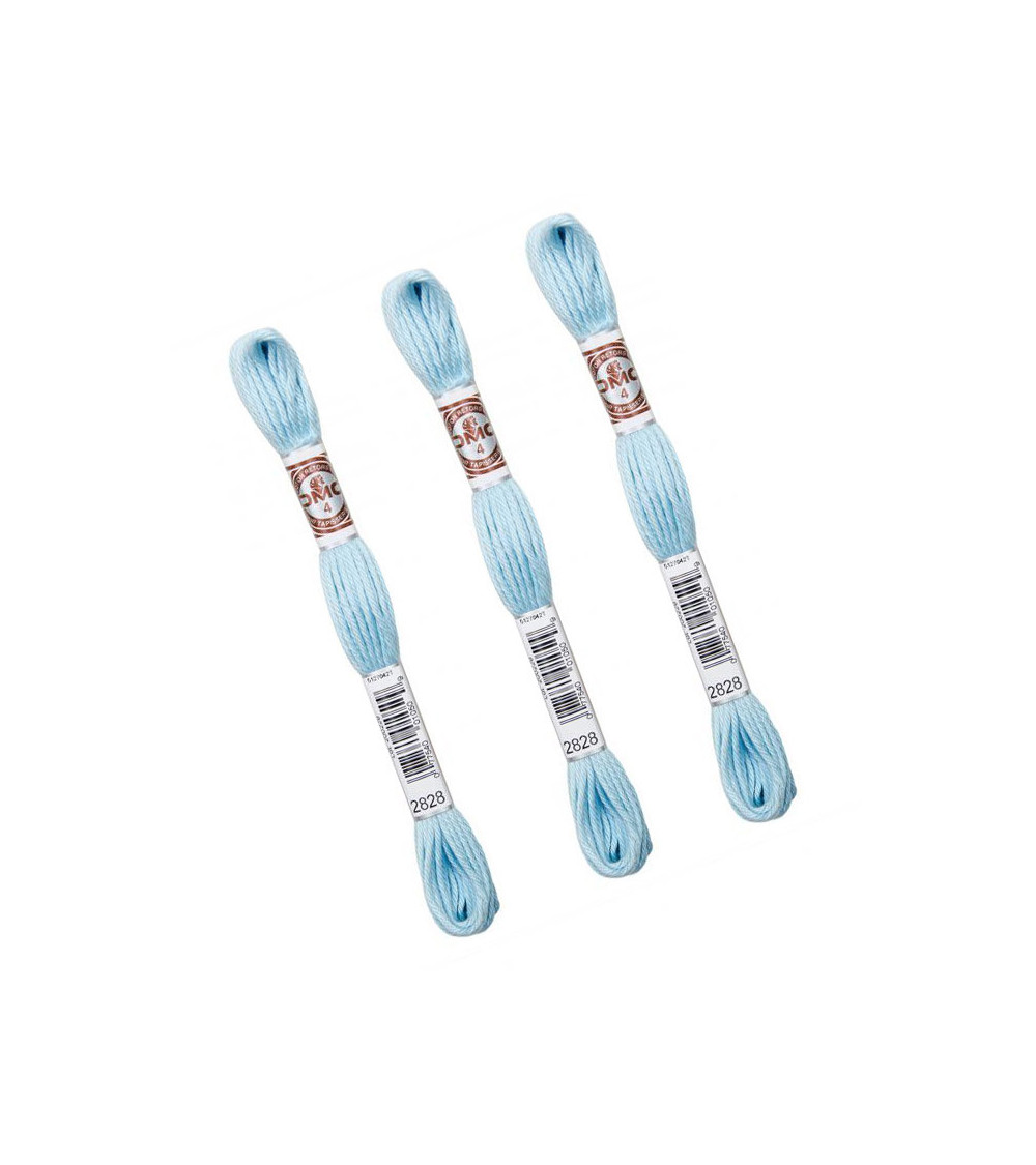 Set of 3 skeins 10m DMC Matte twisted thread tapestry canvas 100% cotton blue 2828