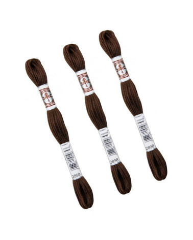 Set of 3 skeins 10m DMC Matt twisted thread tapestry canvas 100% cotton brown 2898