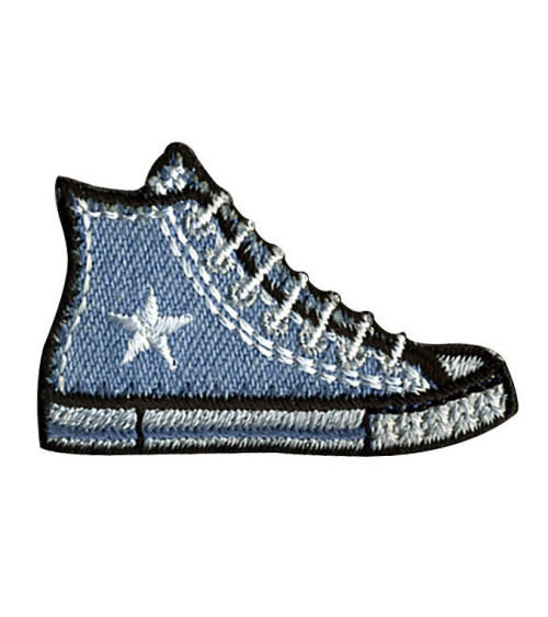 Set of 3 basketball patches in denim blue canvas