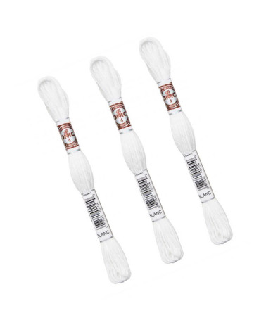 Set di 3 matassine da 10 m DMC Tela per arazzo in filo ritorto opaco 100% cotone bianco BIANCO