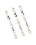 Lot de 3 échevettes 10m DMC Fil retors mat canevas tapisserie 100% coton écru