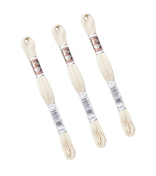 Set of 3 skeins 10m DMC Matte twisted tapestry canvas thread 100% ecru cotton ECRU