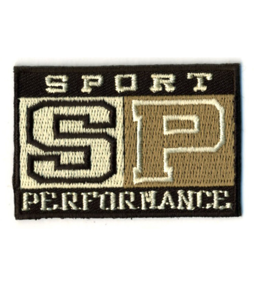 Lot de 3 écussons SP sport performance blanc et taupe