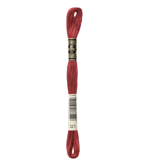 8 m Strang DMC Mouliné-Stickgarn 117, 100 % Baumwolle, Rot 321