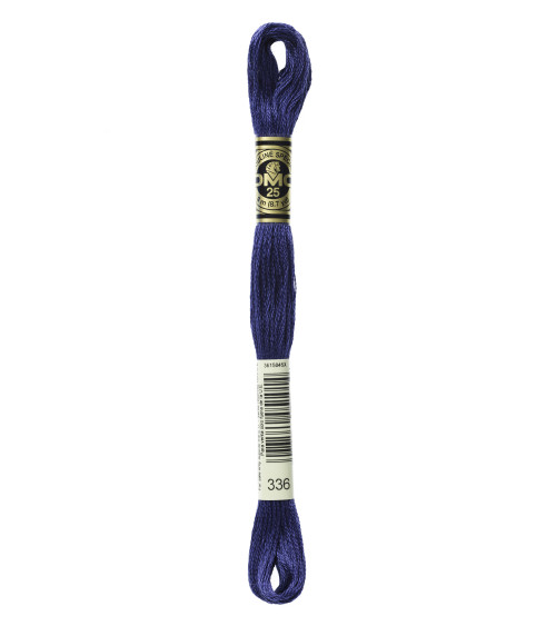 Matassa da 8 m Filo da ricamo DMC Mouliné 117 100% cotone blu navy 336