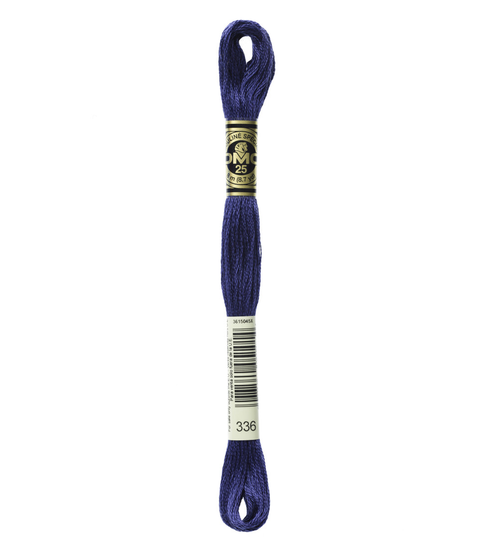 Madeja de 8m hilo de bordar DMC Mouliné 117 100% algodón azul marino 336