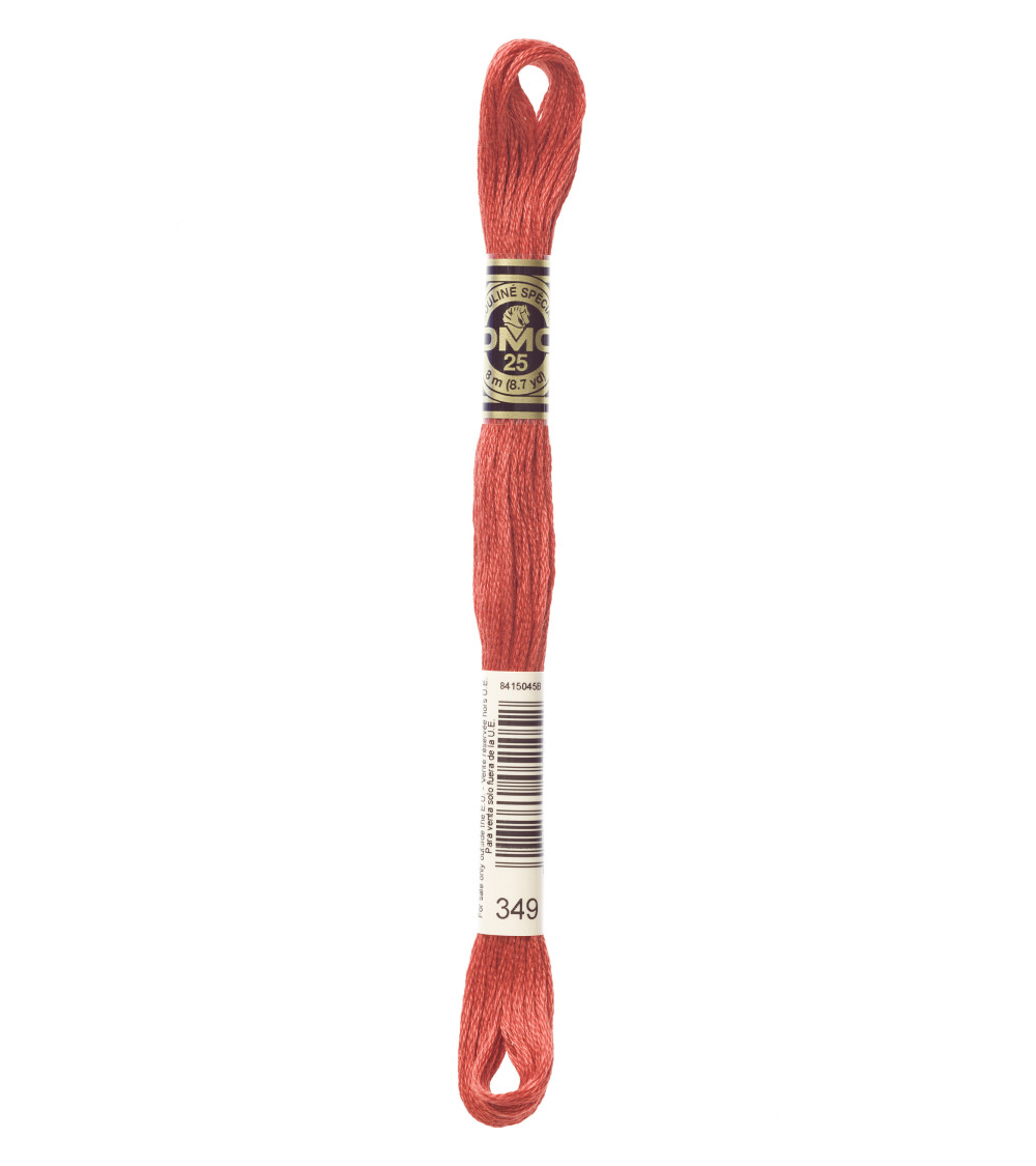 8m skein DMC Mouliné embroidery thread 117 100% cotton light red 349