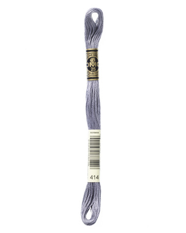 Madeja de 8m hilo de bordar DMC Mouliné 117 100% algodón gris oscuro 414