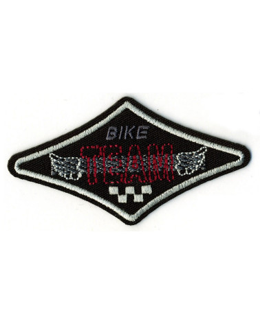 Set of 3 black iron-on bike team badges