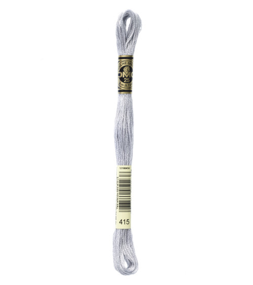 8 m Strang DMC Mouliné-Stickgarn 117, 100 % Baumwolle, hellgrau 415