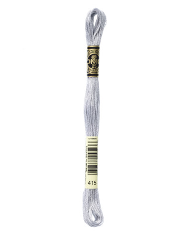 8 m Strang DMC Mouliné-Stickgarn 117, 100 % Baumwolle, hellgrau 415