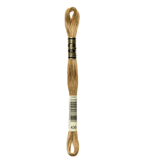 Madeja de 8m hilo de bordar DMC Mouliné 117 100% algodón amarillo ocre 436