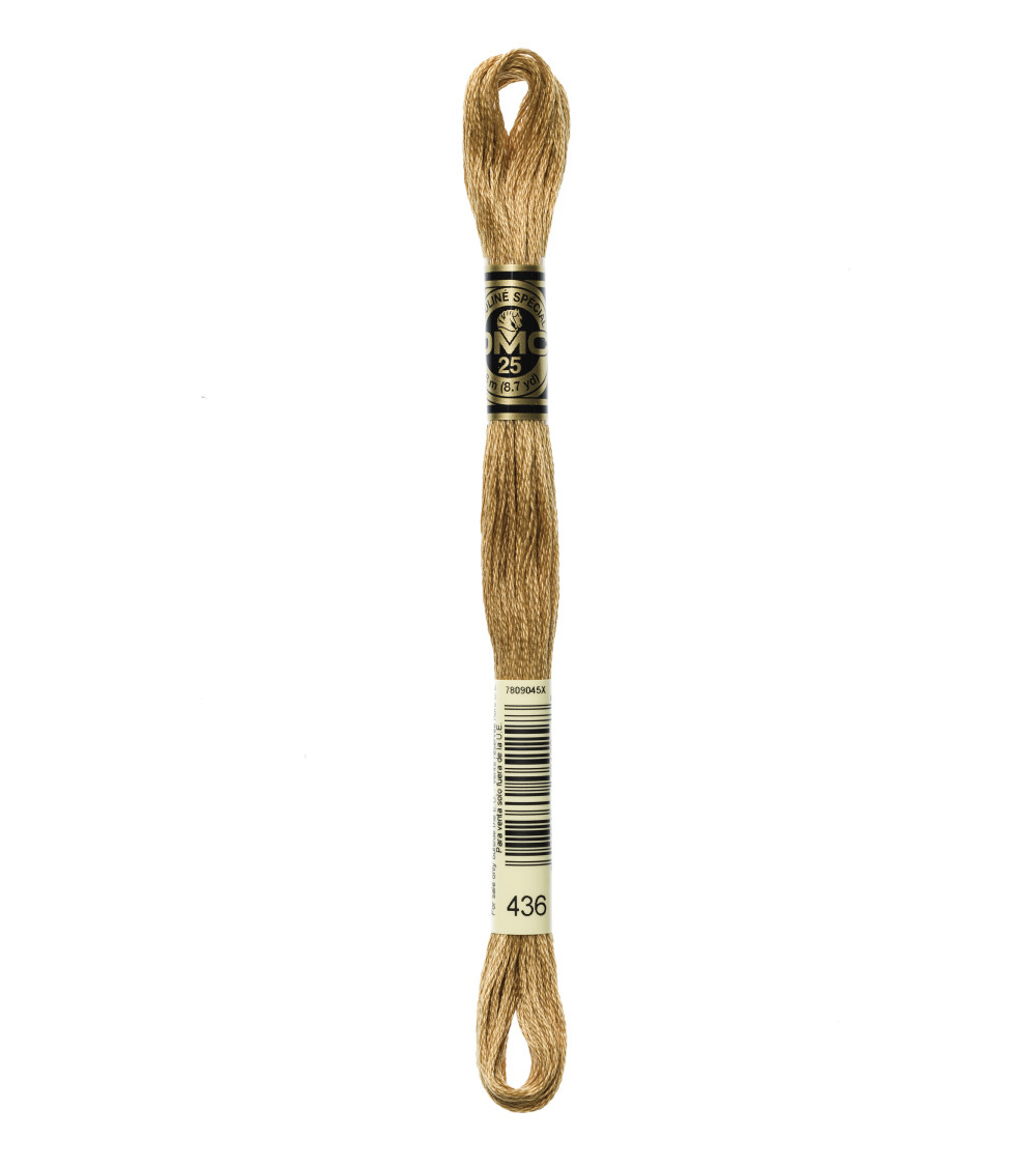 Matassa da 8 m Filo da ricamo DMC Mouliné 117 100% cotone giallo ocra 436