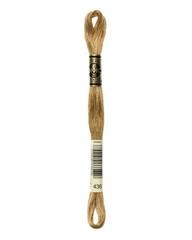 Skein 8m DMC Mouliné embroidery thread 117 100% cotton ochre yellow 436