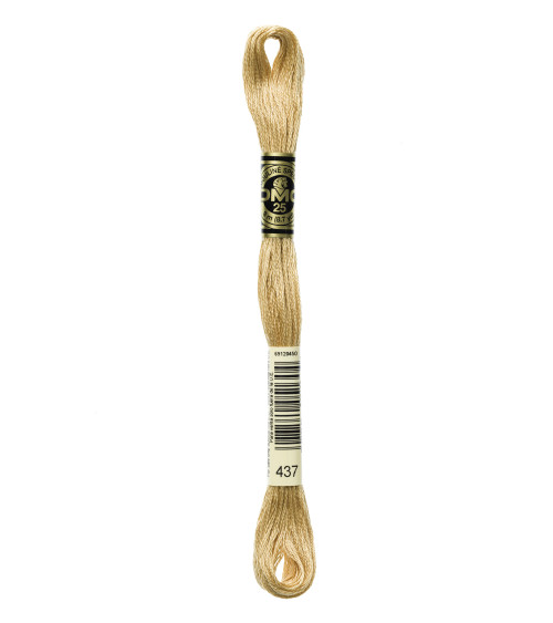8 m Strang DMC Mouliné-Stickgarn 117, 100 % Baumwolle, helles Ockergelb 437