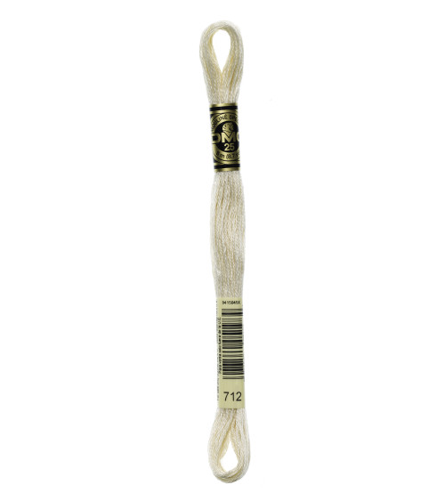 8 m Strang DMC Mouliné-Stickgarn 117, 100 % ecrufarbene Baumwolle 712