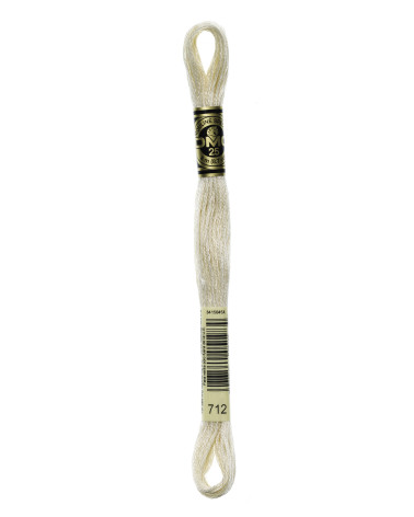 8 m Strang DMC Mouliné-Stickgarn 117, 100 % ecrufarbene Baumwolle 712