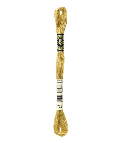 8 m Strang DMC Mouliné-Stickgarn 117, 100 % Baumwolle, dunkelgoldgelb 729