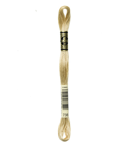Madeja de 8m hilo de bordar DMC Mouliné 117 100% algodón amarillo oro claro 738