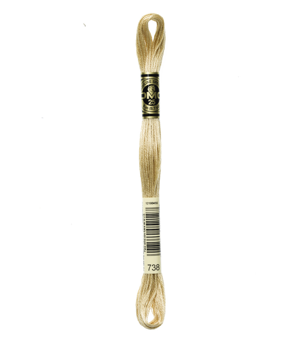 Madeja de 8m hilo de bordar DMC Mouliné 117 100% algodón amarillo oro claro 738