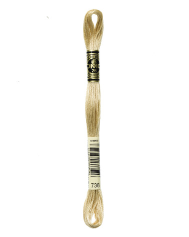 Skein 8m DMC Embroidery thread 117 100% cotton light gold yellow 738