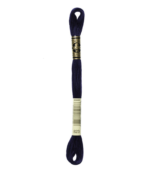 8 m Strang DMC Mouliné-Stickgarn 117, 100 % Baumwolle, Marineblau 823