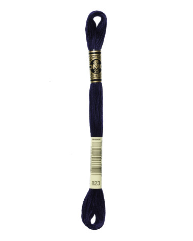 Madeja de 8m hilo de bordar DMC Mouliné 117 100% algodón azul marino 823