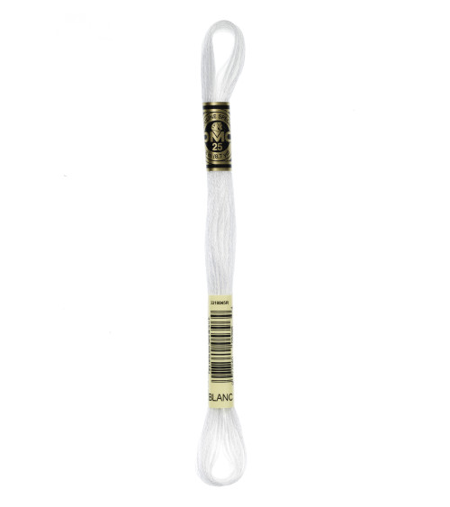 Skein 8m DMC Mouliné embroidery thread 117 100% white cotton