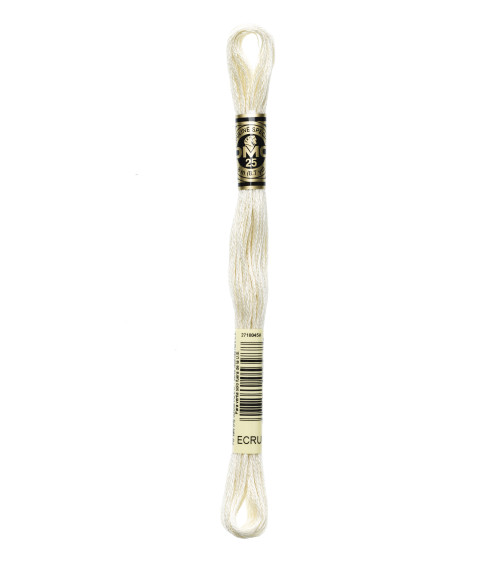 8 m Strang DMC Mouliné-Stickgarn 117, 100 % ecrufarbene Baumwolle