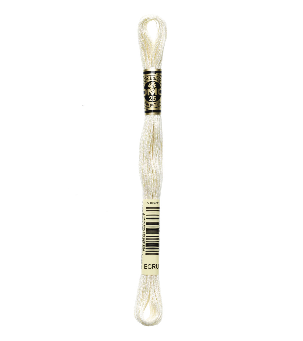 8 m Strang DMC Mouliné-Stickgarn 117, 100 % ecrufarbene Baumwolle
